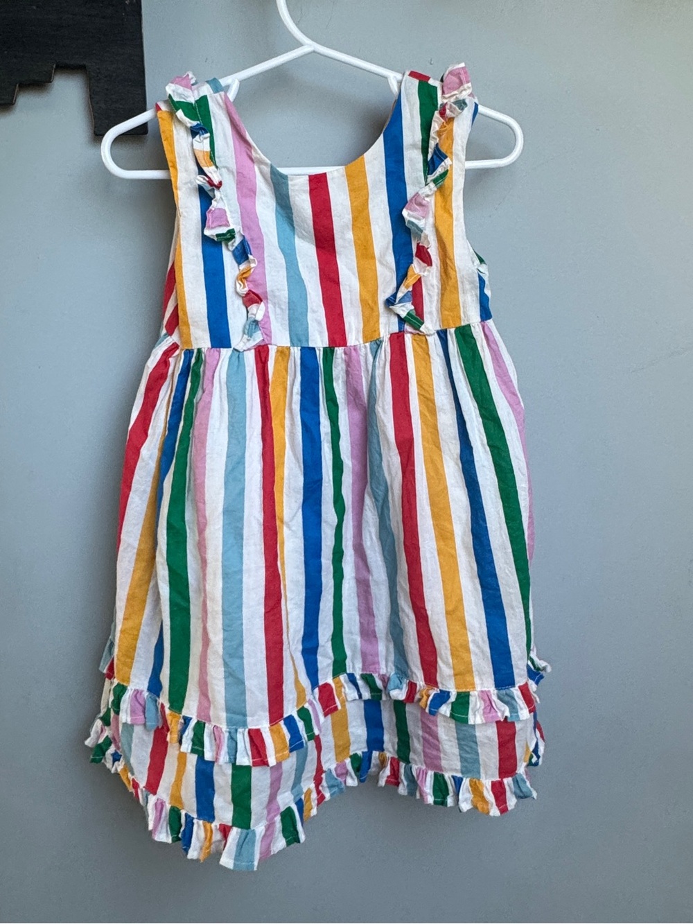Baby Boden 2-3 Girls Rainbow Stripe Ruffle Sundress